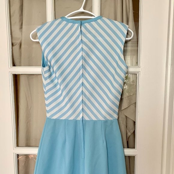 Authentic 1960s/1970s Blue Vintage Spring Dress - Picture 3 of 4